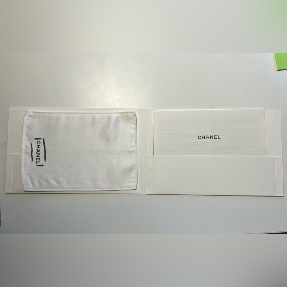 Authentic Chanel dust cloth and care card